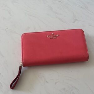 Kate Spade Vibrant Pink Zip-Around Wallet